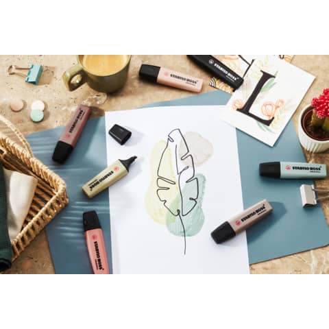 Evidenziatori Stabilo Boss Nature Colors colore verde oliva - conf. 10 pezzi - 70/137